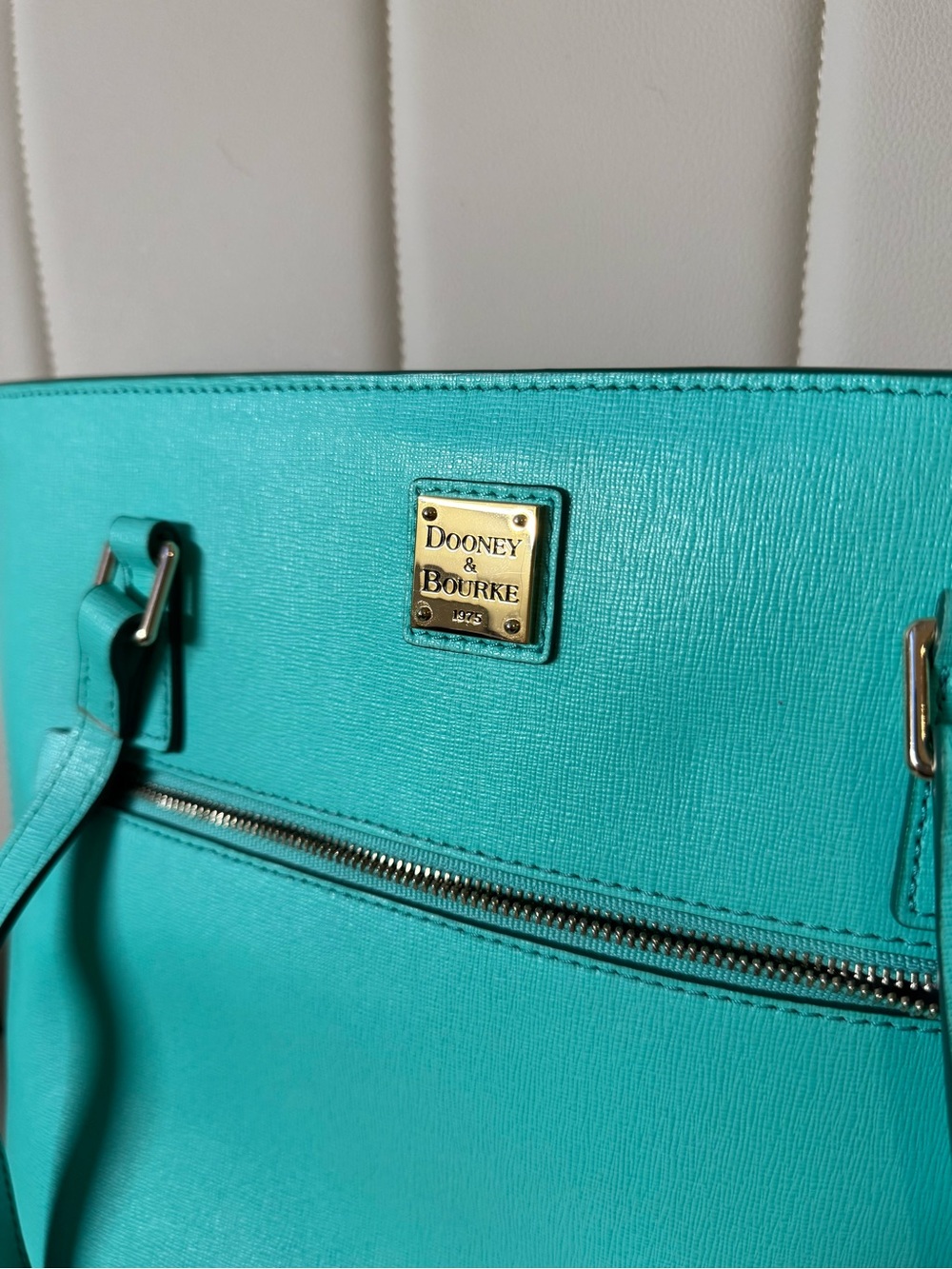 Dooney & Bourke Turquoise Leather Shoulder Bag - Picture 4 of 6
